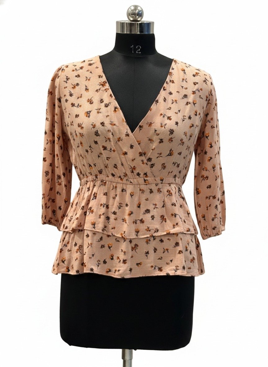 Embroidered woven blouse for private label brands